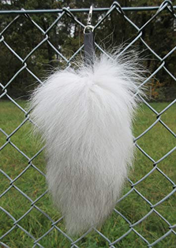 Felltrade Echter Tierschwanz Fuchsschwanz Schlüsselanhänger Keyring Anhänger 25 cm / 45 cm (weiß (25 cm))