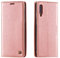QLTYPRI Hülle für Samsung Galaxy A70, Vintage Dünne Handyhülle mit Kartenfach Geld Slot Ständer PU Ledertasche TPU Bumper Wallet Case Flip Schutzhülle für Samsung Galaxy A70 - Rosegold