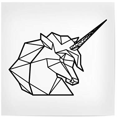 artboxONE Poster 50x50 cm Tiere Geometrischer Einhorn Kopf - Bild Geometrische Einhorn Kopf animal das letzte einhorn
