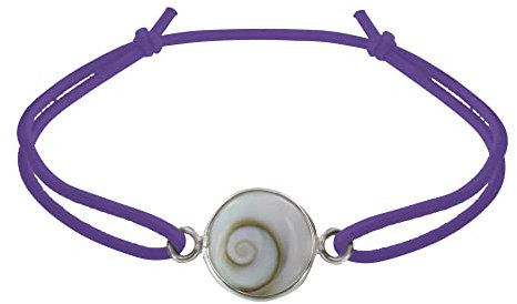 LES POULETTES BIJOUX - Armband Elastisch Link Runde Heiliger Lucia Augen Silber 925 - Lila