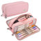 iSuperb Grande Trousse à Crayons à 3 Compartiments - Grande capacité - Oxford - Trousse de Rangement pour stylos et cosmétiques - pour Femme, Rose, Moderne