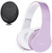 PowerLocus Bluetooth Kopfhörer Over Ear, Wireless Bluetooth Kopfhörer Faltbar Kabellose On Ear Ohrhörer Headset Aux-Unterstützung mit Mikrofon Freiscprechfunktion für iPhone, Android, PC (Weiß/Lila)