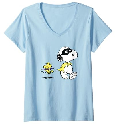 Damen Peanuts Snoopy Kostüm T-Shirt mit V-Ausschnitt