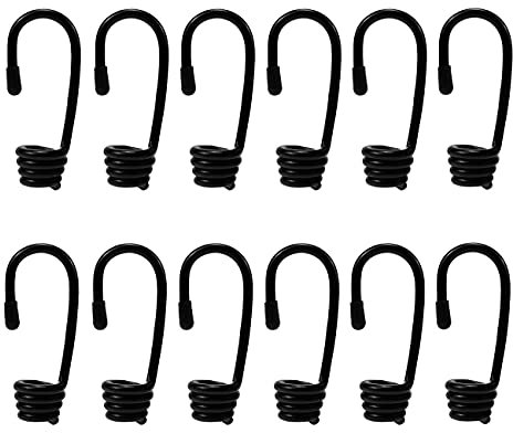 SyiXute 12 Pezzi Ganci a Spirale,Ganci per Tenditori,Ganci a Spirale Rivestiti in Plastica per Diametro di 8 mm Corda Elastica,Corde in Gomma