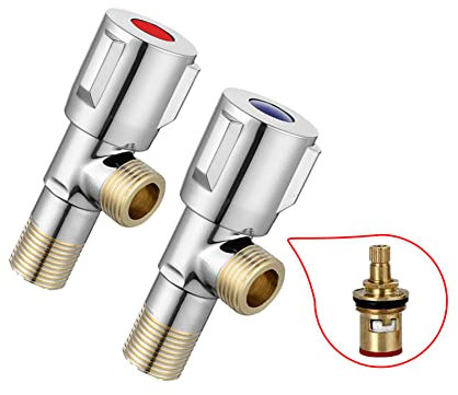 2 StüCk/Set Universal Eckventil 1/2 Zoll Selbstdichtend,1/4 Drehung Wasseranschluss Verteiler Absperrhahn Absperrventil füR Kalt Und Warmwasserleitungenbadezimmer/KüChe/Wasserhahn/WC Ventil