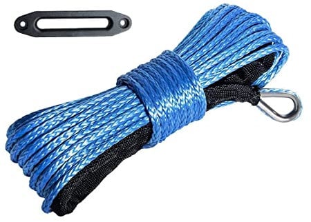 DEDC 6 mm x 15 m Abschleppseil-Set mit Seilführung, synthetisches Seilwindenseil für ATV Winde UTV SUV LKW Boot