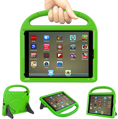Funda Niños para iPad 9.7 Pulgadas 6.ª/5.ª Generación 2018/2017, TrendGate Funda iPad Air 2 - Ligera, a Prueba de Golpes, con Asa y Soporte para iPad Air 2/1, iPad Pro 9.7 Pulgadas - Verde