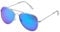 UltraByEasyPeasyStore Ultra Pilot Sunglasses - Adults Silver Frame with Green to Blue Flip Lenses - Unisex Retro 80s Classic Style - UV400 Protection - Navigator Pilot Sunglasses