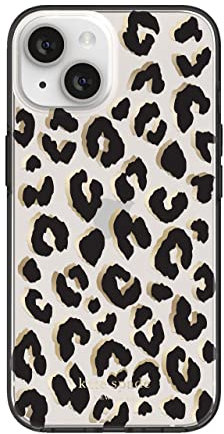 kate spade new york Protective Hardshell Case Compatible with Apple iPhone 14 - City Leopard Black [KSIPH-222-CTLB]