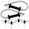 Electric Fence Spring Gate Handles Kit, Electric Fence Handle Set with Anchors, 16-Feet Tension Spring (Black) (2)