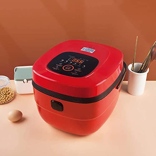 YOEBI Multifuncional para El Hogar, Olla Arrocera Al Vapor, Olla Múltiple con 8 Programas, Temporizador De Olla Interna Premium Y Función De Mantener Caliente El Arroz para hasta 8 Personas, 5L,Rojo