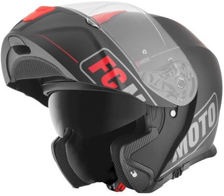 FC-Moto Novo Straight Klapphelm, schwarz/rot, S (55/56)