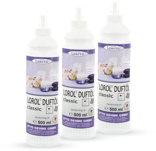 Lorito Lorol Classic Duftöl 3 x 500ml, Raumduft Spray für Toilette, Bad und WC, Lufterfrischer mit erfrischendem Duft