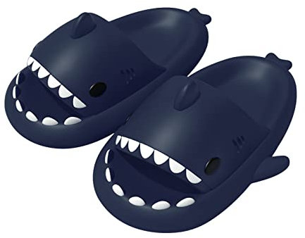 bolukets Ciabatte Squalo Donna Uomo Ciabatte Mare Estive Comode da Casa Pantofole Antiscivolo Originali Carine Ciabatte Shark Slippers Slides per Piscina, Blu Notte, 40/41 EU