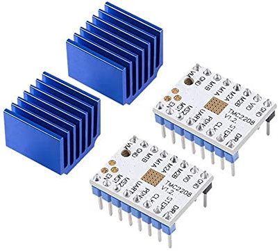RAKSTORE 2 Stück 3D-Drucker Schrittmotor Treiber TMC2208 V1.2 Stepstick Schrittmotor Treiber Modul Träger mit Kühlkörper für 3D-Druckerteile