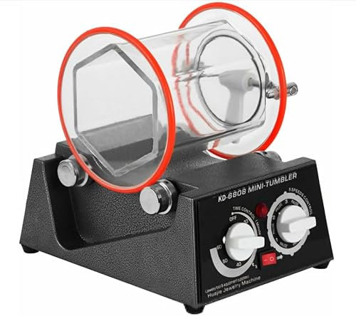 Lfhelper 3KG Poliertrommel Poliermaschine Schmuck polieren Maschine Rotary Tumbler Schmuckpolier Poliertrommel Kugelmühle 5 Geschwindigkeitssteuerung &Timer polierperlenreiniger Bidirektionale Drehung