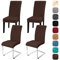 Yugarlibi Stuhlhussen 4er Set Stretch Stuhlhussen Schwingstuhl Elastische Hussen Stuhlbezug Abnehmbarer Waschbarer Stühle Schutz für Küche Restaurant Hotel Bankett Hochzeit (Kaffee, 4 Stück)