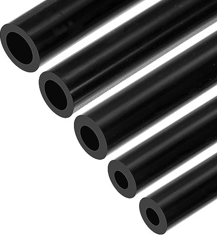 uxcell Tubo flessibile in silicone per aspirapolvere, 5 mm, 6 mm, 8 mm, 10 mm, 12 mm, diametro interno 3 mm, spessore parete 1,5 m, nero, ad alta temperatura per motore