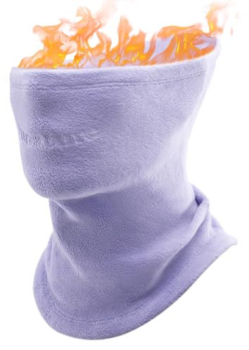 Qunature Cache Cou Polaire Réversible Épais Hiver Foulard Élastique Masque Écharpe Femme Homme Sous Casque Durable Ski Patinage Vélo Randonnée Escalade Pêche Nylon L Violet