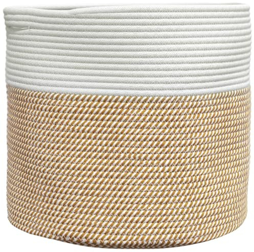 vidaXL Aufbewahrungskorb Braun und Weiß Ø40x35 cm Baumwolle
