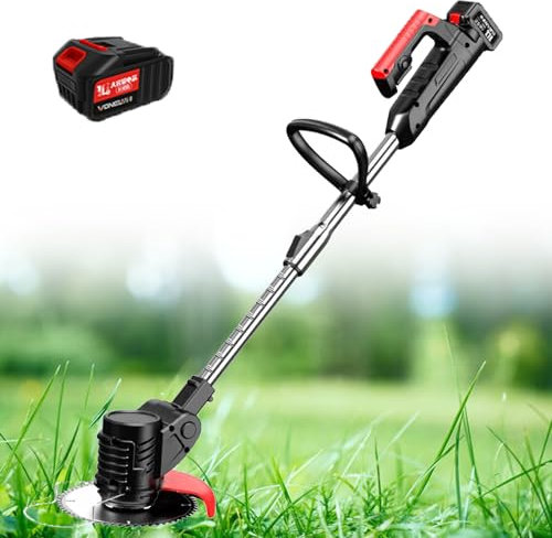 ZIXIAOS Electric Lawn Mower Rechargeable Li-Ion Battery Cordless Auto Release Lawn Mower for Home Garden Trimming for Green Gardening, Lawn Mower,one