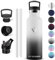 Vikaster Metal Water Bottle, Thermos Flask, 0.5 L, BPA-Free Drinking Bottle, Thermos Bottle with Straw, Drinking Bottle for School, Sports, Bike, Camping, Fitness, Outdoor
