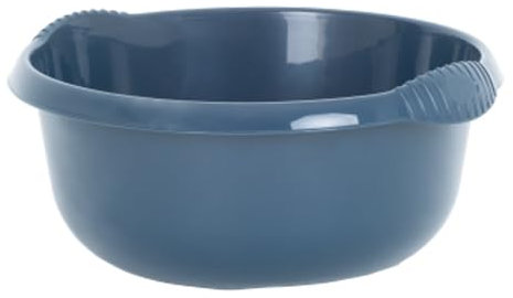 TENLITE High Grade Plastic Dish Washing Up Bowl, Kitchen Basin Bowl Sink Tidy Organiser Wash Tub Space Saving for Home & Kitchen (Midnight Navy, 32cm Round)
