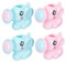 VICASKY Regadera de elefante de 4 piezas, regadera para niños, juguetes para bañera, juguetes de plástico, flores, plantas, jardín, regadera, abs, un baño, pequeña regadera