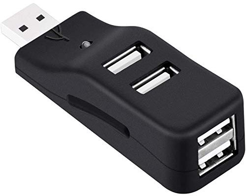 Sujurio Hub USB de 4 Puertos, Mini USB 2.0 Data Hub Splitter PequeñO PortáTil, para PC, Computadora PortáTil, Computadora PortáTil, XPS, y MáS