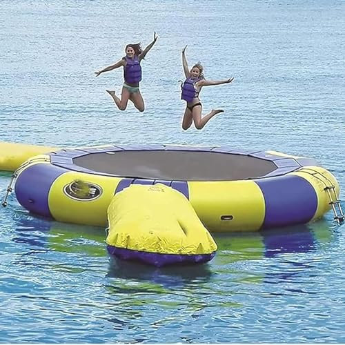 Hlixzoy Pvc Lake Trampoline, Water Trampoline with Slide, Inflatable Water Trampoline Swimming Platform, Suitable for Water Sports,3M