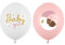 Set 10 Luftballons Baby Girl Mädchen Motiv Bär Mond Sterne Deko Ballon Babyparty Gender Reveal Geschlechtsenthüllung Party Deko Geburt Babyzimmer, Made in EU