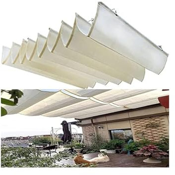 Cubierta De Pérgola Retráctil para Exteriores, Toldo Tipo Vela, Protección Personalizada De La Cubierta del Dosel, Toldo Ondulado Transpirable para Terraza, Cafetería, Porche(1.3x4m)