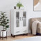 CCCINER Highboard Hochglanz-Weiß 69,5x31x115 cm Holzwerkstoff,Weißes HochglanzHighboard mit Glasfront für modernen Stauraum im Wohnzimmer oder Esszimmer