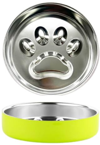 Stainless Steel Slow Feeder Dog Bowl – Durable, Non-Slip, Dishwasher Safe – Dog Bowls to Slow Down Eating with Gentle Slow Down at Meal's End, Improves Digestion, Weight Control, and Cleaner Mealtimes