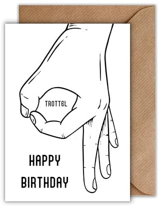 WBdesignz Humorvolle Geburtstagskarte mit Umschlag- Trottel Happy Birthday Lässiger Geburtstagsgruß Witzige Karte für Freunde und Kollegen (DIN A6)