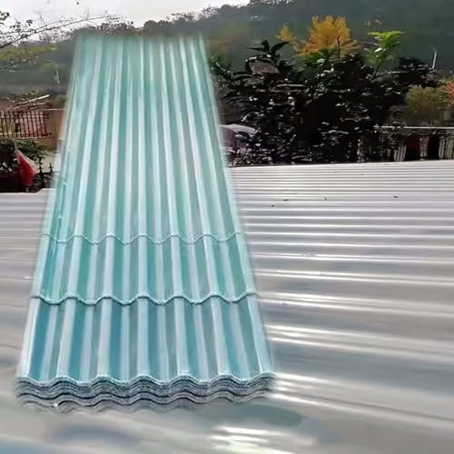 Transparente Wellplatten,Dachplatten,Wandblech Dachblech,2mm FRP-Tageslichtplatten,Dachmaterial,Dachpfannen,für Pergola-Gewächshaus-Carports,mit Schraube (0.9x0.65m/35x26in,4 Pcs)
