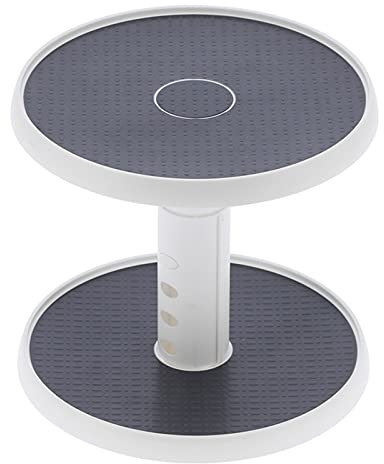2-stöckiger Lazy Susan, 2-stöckiger Drehteller, Drehbares Regal, Drehteller-Organizer, Lazy Susan Organizer mit Höhenverstellbar für Gewürzhalter, Gewürz-Organizer,