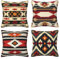 HOSTECCO Azteken Kissenbezüge 50x50 cm 4er Set Ethnische Tribal Kissenbezüge Mexikanische Dekokissen Kissenbezüge für Sofa Couch