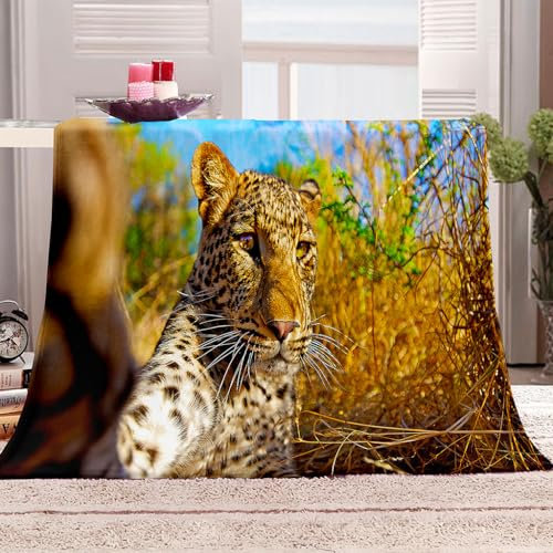 Blankets 100 X 150 cm Fleecedecke Leoparden Tiere Kuscheldecke Flauschig Herbst Decke