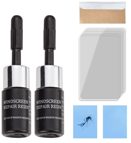 Okaywork 2PCS Windschutzscheibe Reparaturset, Glasreparaturflüssigkeit, Steinschlag-Reparaturset,Glas Reparatur Set zur Reparatur von Kratzern, Löchern, Spinnennetzen, Sternförmigen Rissen