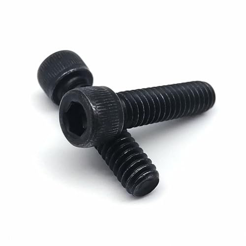 Ctongrun-Zylindrische Kopfschrauben 1/4-20 Coarse Thread Black Grade 12.9 Alloy Steel Hex Hexagon Socket Allen Head Cap Bolt Screw, 10pcs, Langlebig und robust(3/8)