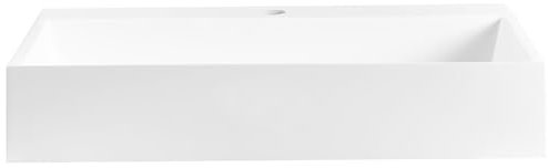 Lavabo suspendido de pared clásico rectangular fundición mineral acabado mate 50 x 38 cm blanco Quenko