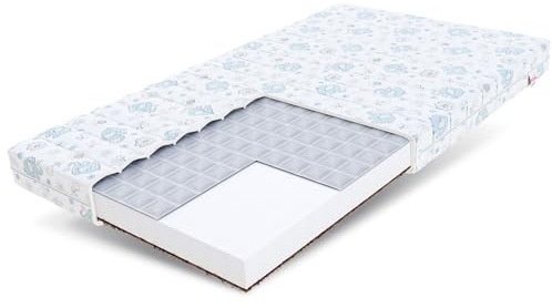 FDM Miki Kindermatratze 90x200 cm Kaltschaummatratze Höhe 9 cm Härtegrad H2 H3 Kokoseinlage Buchweizen Öko-Tex Allergikergeeignet Matratzenbezug Dumbo