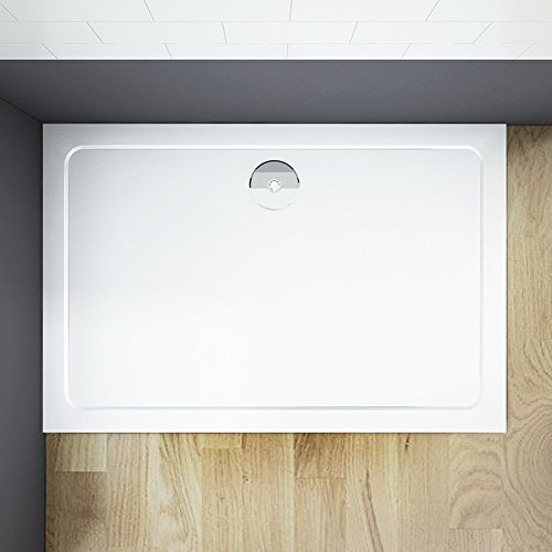 Slimline Rectangle 1600x900mm Shower Enclosure Stone Tray Free Waste