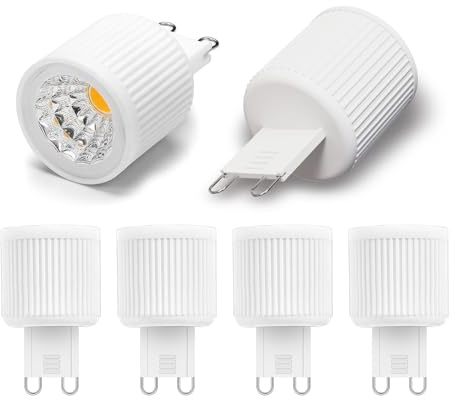 G9 LED-Spotlampe, 1,5 W, entspricht 20 W Halogen, 150 lm, 230 V, nicht dimmbar, kein Flimmern, Keramiksockel, 38°, hohe Lebensdauer, for Kristallkronleuchter, Mikrowelle, 5 Stück(Warm white 3000K)