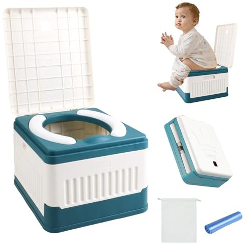 Faltbares Reisetöpfchen Kinder – Baby Töpfchen & Portable Toilette für unterwegs, Klapptöpfchen mit Beuteln, ideal für Reisen, Auto & Camping Outdoor