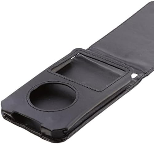 Leder-Schutzhülle für iPod Video Classic 30 GB, 60 GB, 80 GB, 120 GB 6. Generation, Schwarz