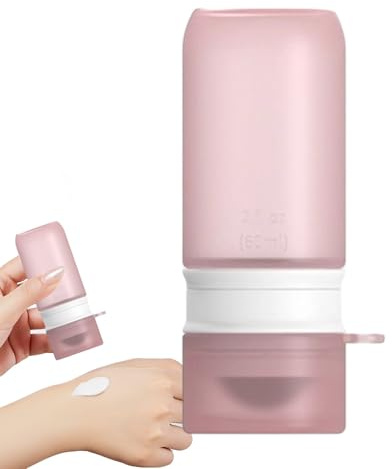 Lunaobrik Applicateur de protection solaire roll on, distributeur en silicone rechargeable 100 ml - Bouteille applicatrice de protection solaire pour le visage, pour, adultes, hommes, femmes