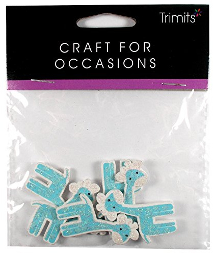 Baby Giraffe Blue Self Adhesive Card Toppers Craft Embellishment