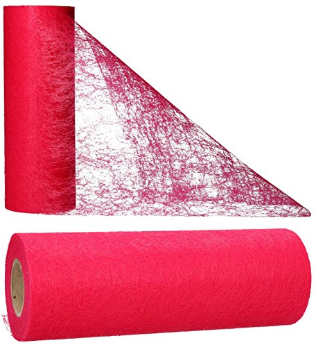 AmaCasa Vlies Tischband Tischläufer für Hochzeiten, Kommunionen, Taufen und Allen Feierlichkeiten Maße: 23cm/25m Rolle (Himbeere, Vlies)